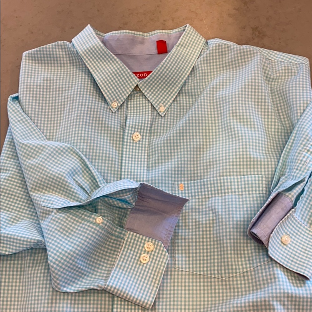 Big and Tall. 4XL mint green check